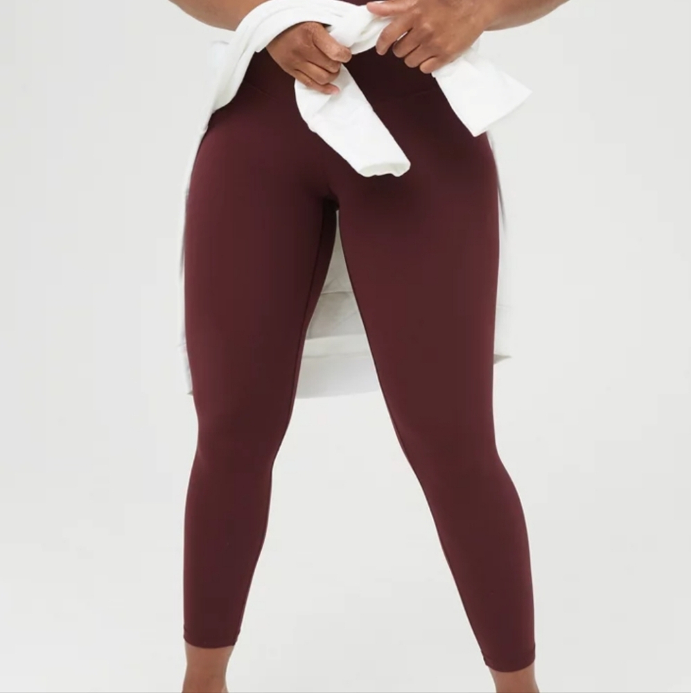 Aerie Offline Real Me 7/8 High Rise Leggings Royal Berry Burgundy Size XS